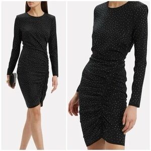 Veronica Beard Mistico Ruched Embellished Rhinestone Dress Brand New NWT LBD